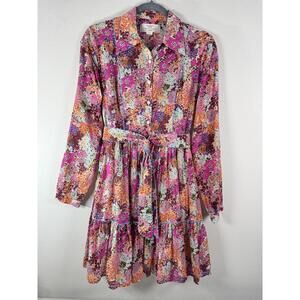 $398 EUC Trovata Birds of Paradis Celeste Floral Tiered Mini Dress Small Meadow